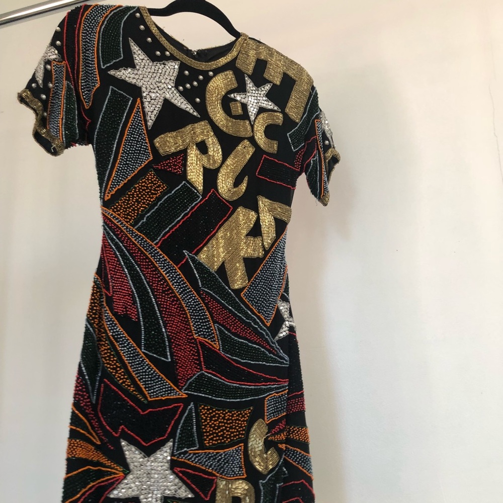 Vintage Pop Beaded Cocktail Dress